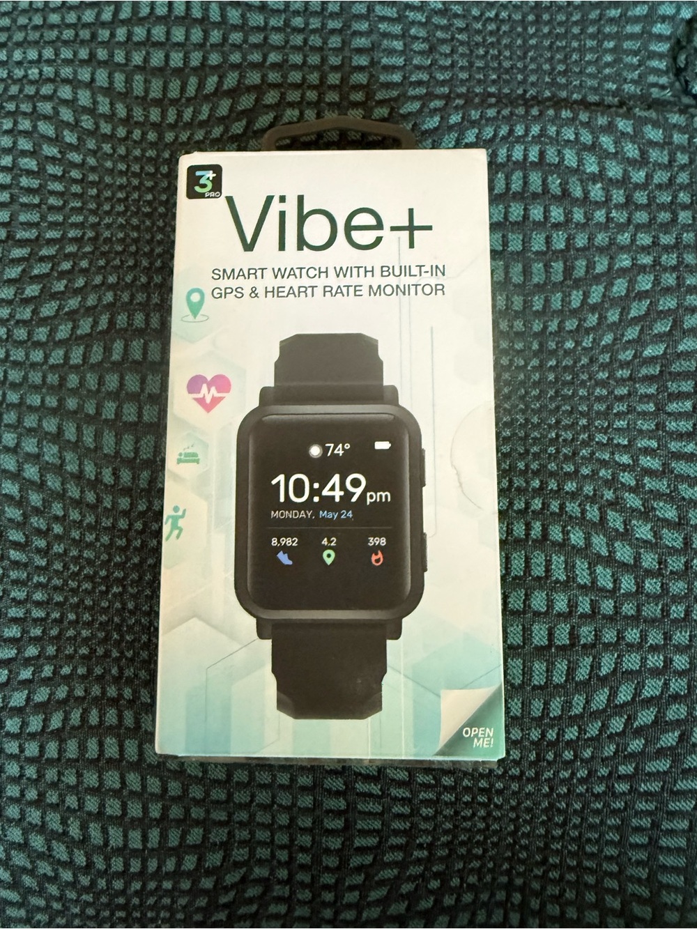 Vibe+ Black Smart Watch with GPS & Heart Rate Monitor